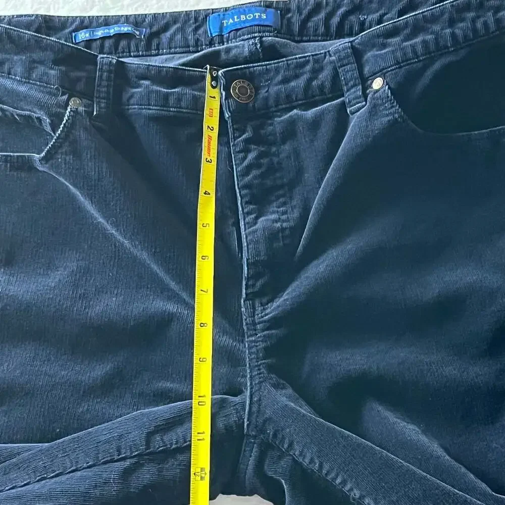 Talbots‎ navy corduroy pants 16W high-rise straight-leg stretch cotton
